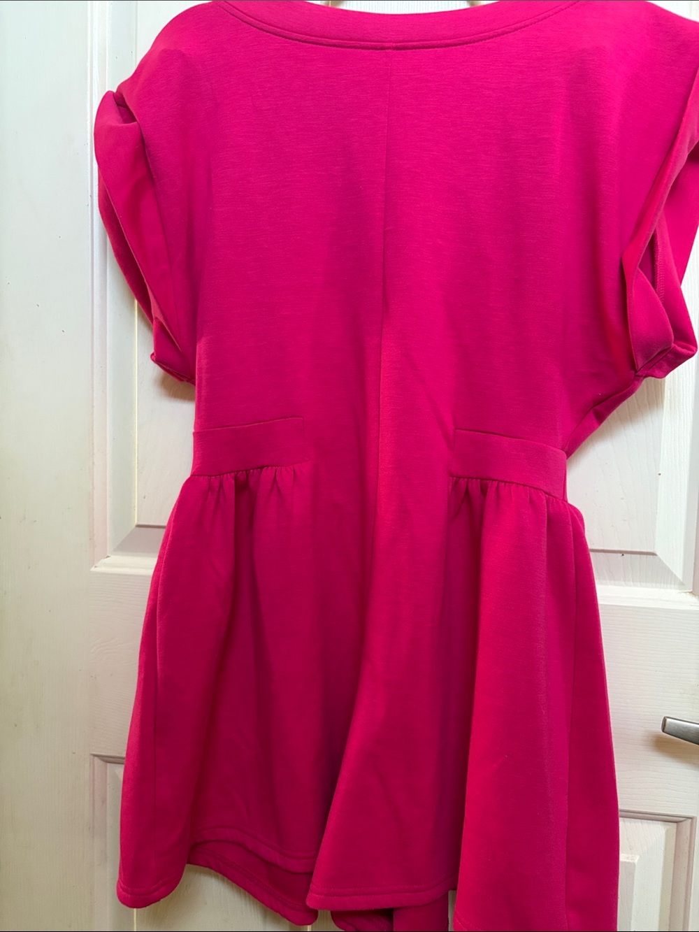 Women's Fuchsia Short Sleeve Romper